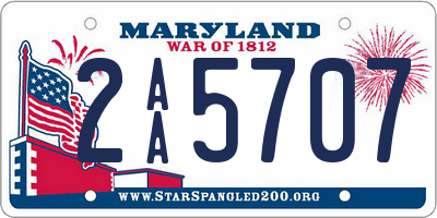 MD license plate 2AA5707