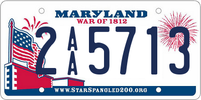 MD license plate 2AA5713