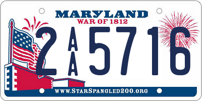 MD license plate 2AA5716