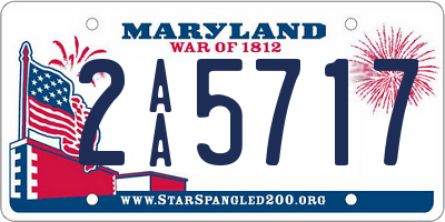 MD license plate 2AA5717