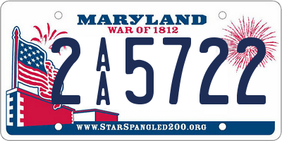 MD license plate 2AA5722