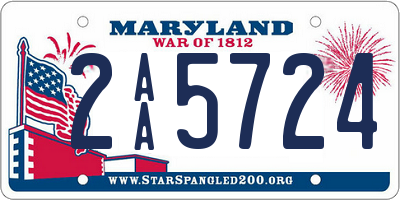 MD license plate 2AA5724