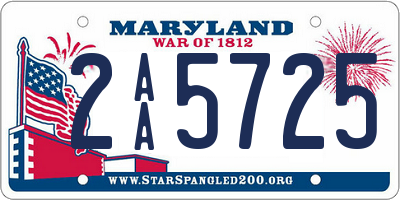 MD license plate 2AA5725