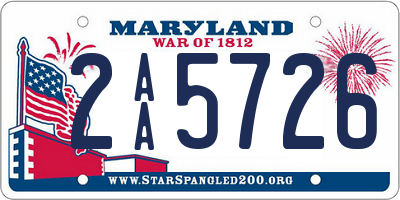 MD license plate 2AA5726