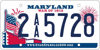 MD license plate 2AA5728