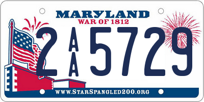 MD license plate 2AA5729