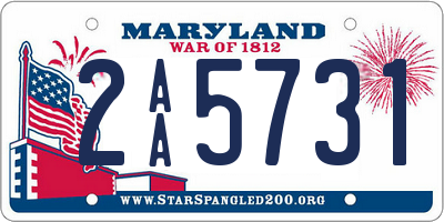 MD license plate 2AA5731