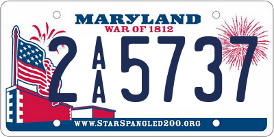 MD license plate 2AA5737