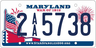 MD license plate 2AA5738