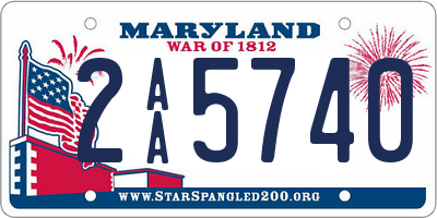 MD license plate 2AA5740