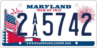 MD license plate 2AA5742