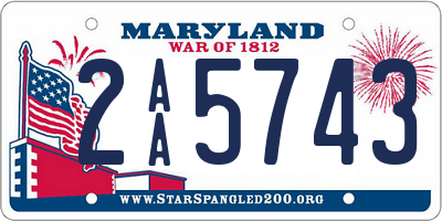 MD license plate 2AA5743