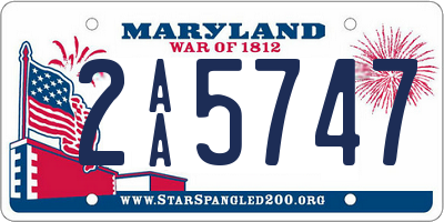 MD license plate 2AA5747