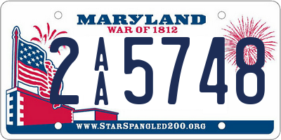 MD license plate 2AA5748