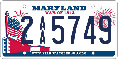 MD license plate 2AA5749