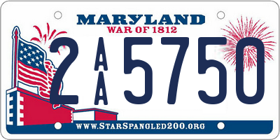 MD license plate 2AA5750