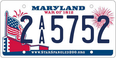 MD license plate 2AA5752