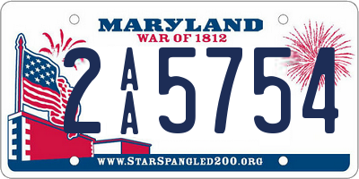 MD license plate 2AA5754