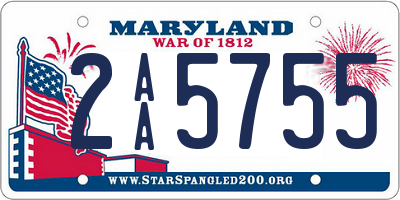 MD license plate 2AA5755