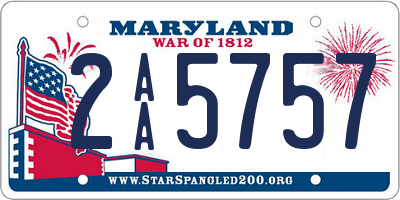 MD license plate 2AA5757