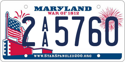 MD license plate 2AA5760