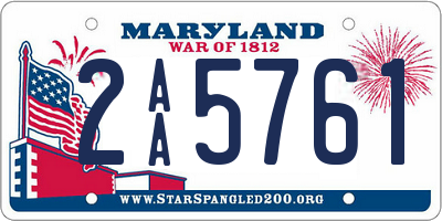 MD license plate 2AA5761