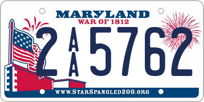 MD license plate 2AA5762