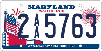 MD license plate 2AA5763