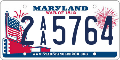 MD license plate 2AA5764