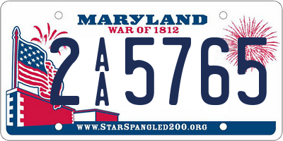 MD license plate 2AA5765