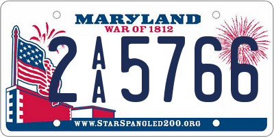 MD license plate 2AA5766