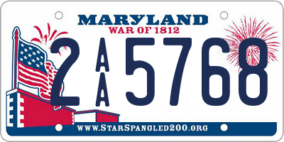 MD license plate 2AA5768