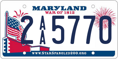 MD license plate 2AA5770