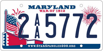 MD license plate 2AA5772