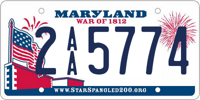 MD license plate 2AA5774