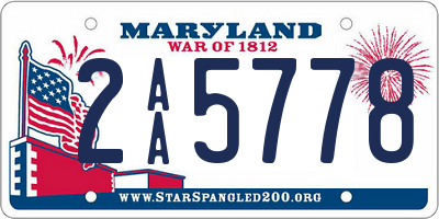 MD license plate 2AA5778