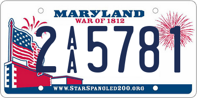 MD license plate 2AA5781