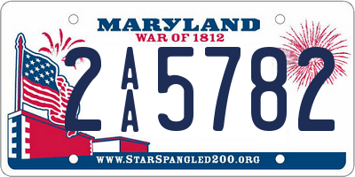 MD license plate 2AA5782