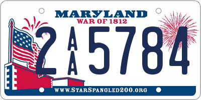 MD license plate 2AA5784