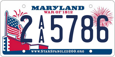 MD license plate 2AA5786