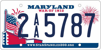 MD license plate 2AA5787