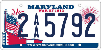 MD license plate 2AA5792