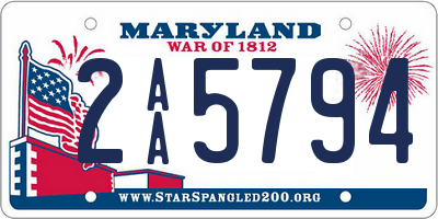 MD license plate 2AA5794