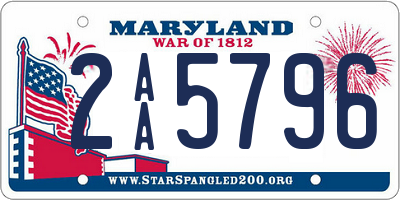 MD license plate 2AA5796