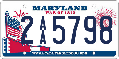 MD license plate 2AA5798