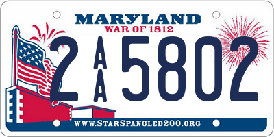 MD license plate 2AA5802