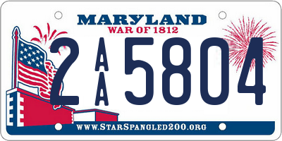 MD license plate 2AA5804