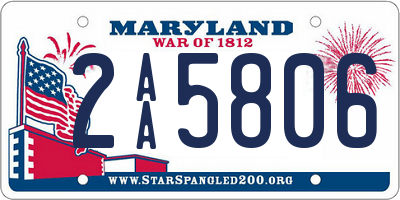 MD license plate 2AA5806