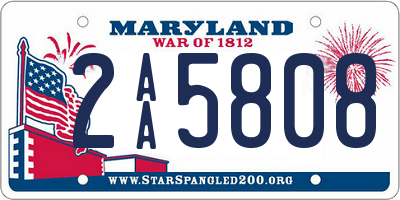 MD license plate 2AA5808