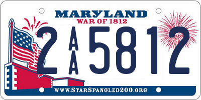 MD license plate 2AA5812